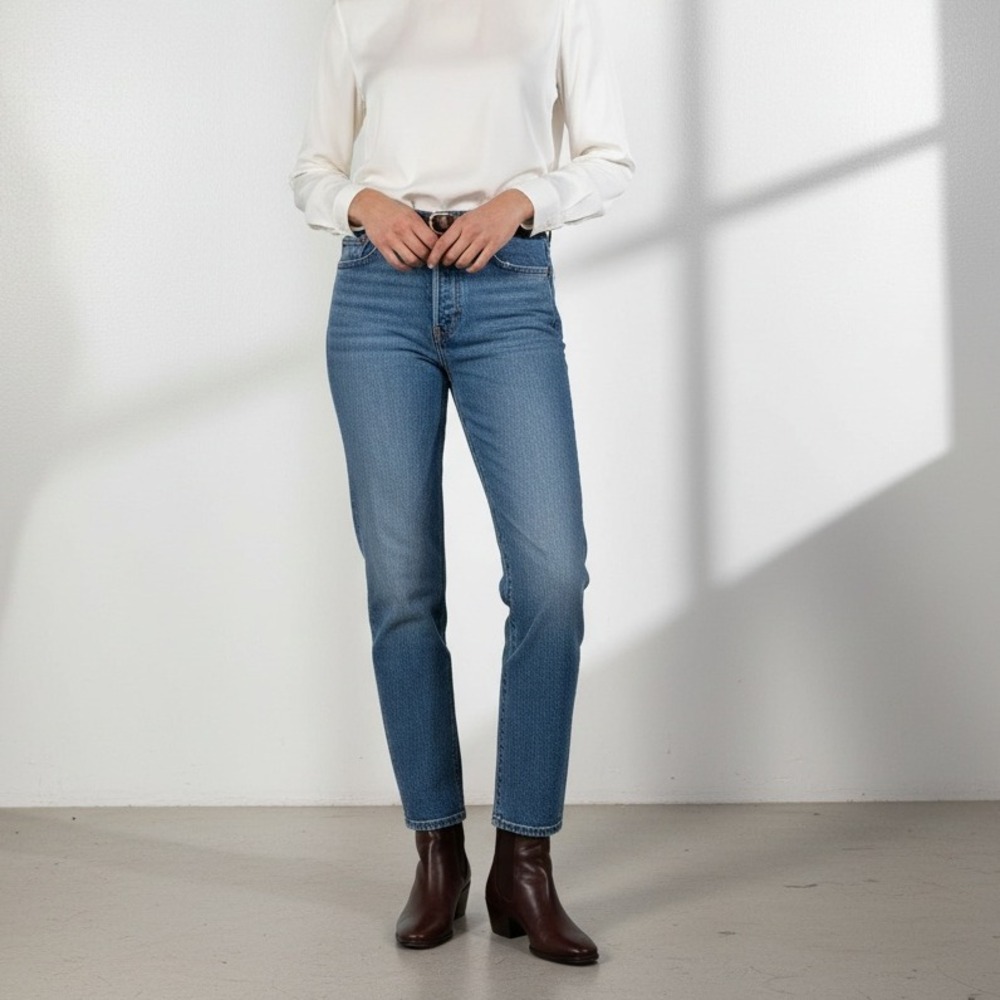 Levi's Premium Wedgie Straight Jeans Womens 25 Blue Denim High Rise Vintage‎ Fit